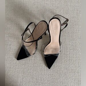 Femme Black and Clear Stiletto Heels
